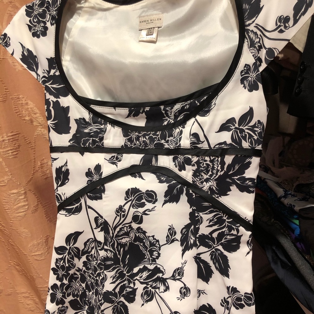Karen Millen Black and white Midi